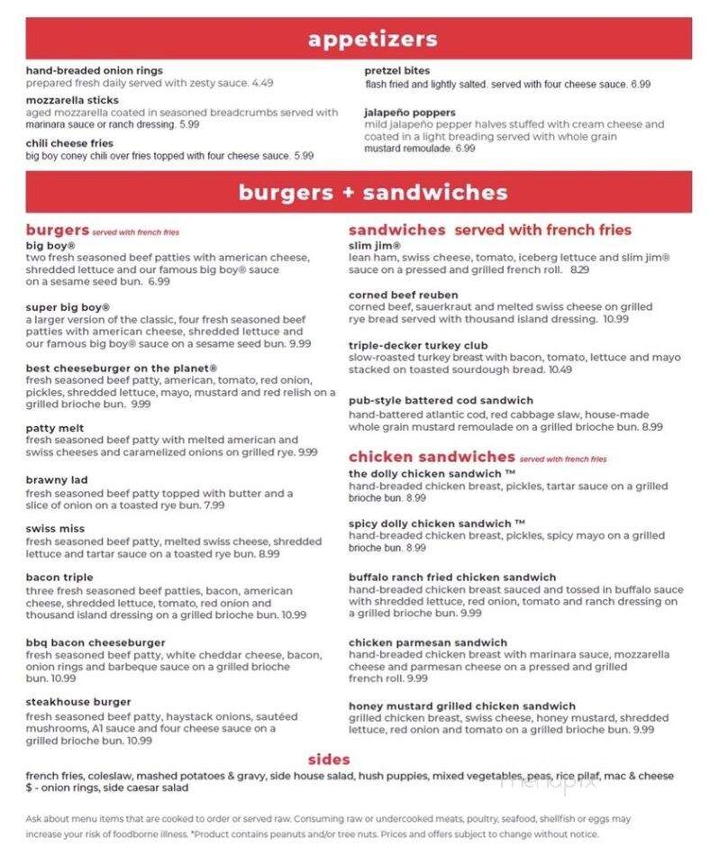 Hartland Big Boy - Hartland, MI menu_pic