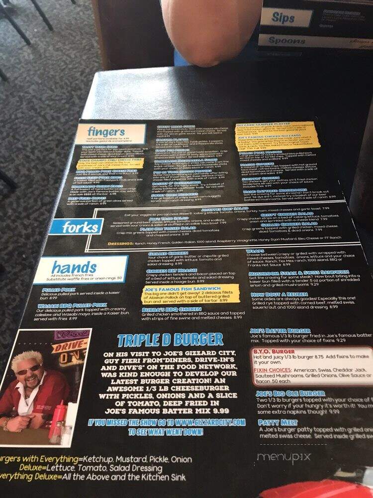 Joe's Gizzard City - Potterville, MI menu_pic