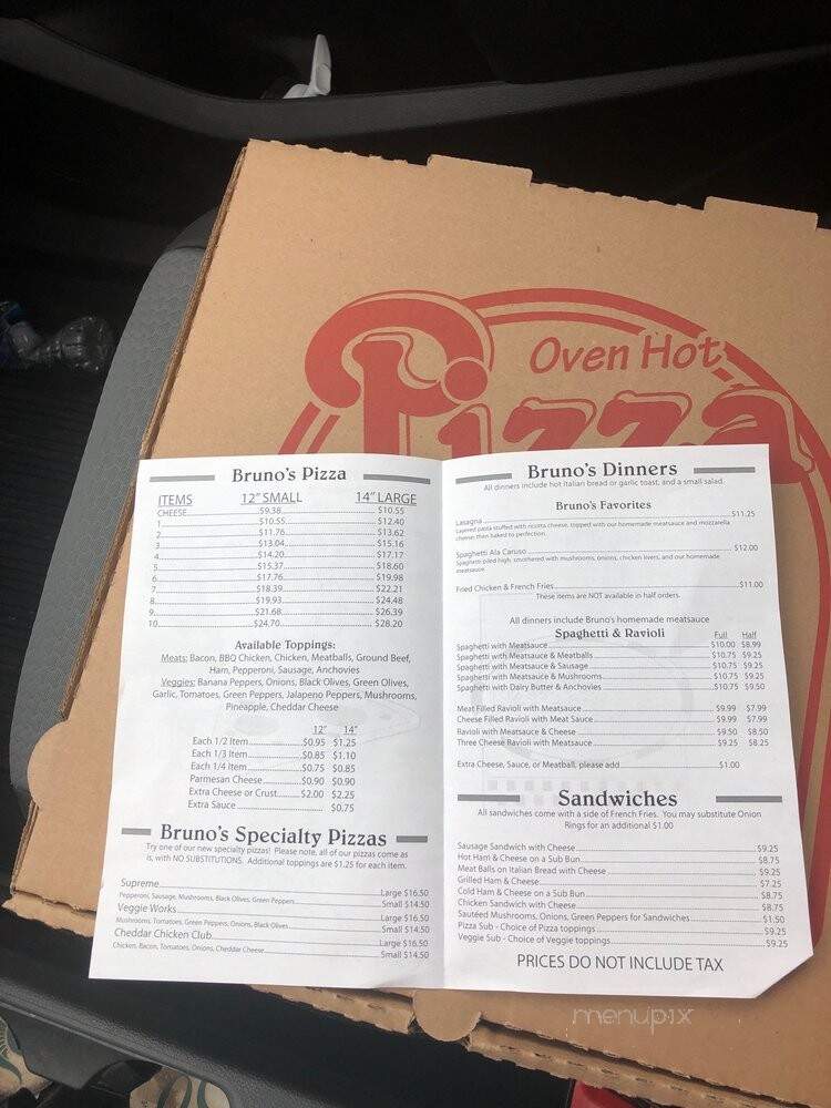 Bruno's Pizza & Restaurant - Kalamazoo, MI menu_pic