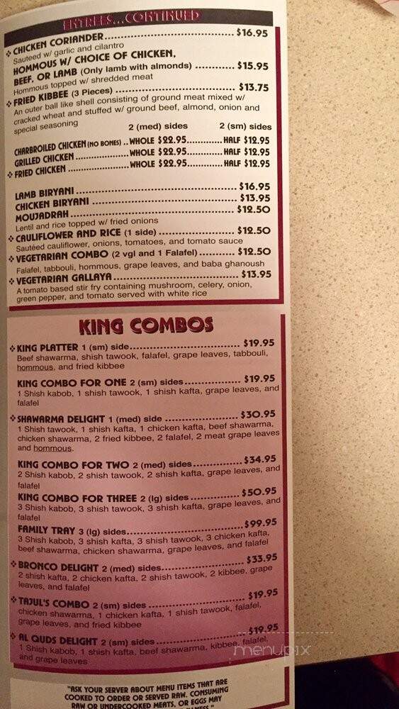 Shawarma King - Kalamazoo, MI menu_pic