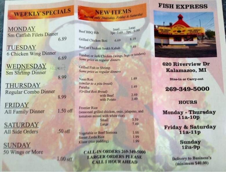Fish Express - Kalamazoo, MI menu_pic