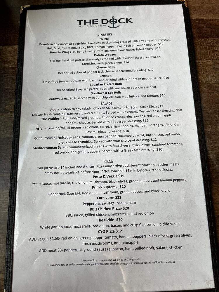 Bayview Gardens - Richland, MI menu_pic