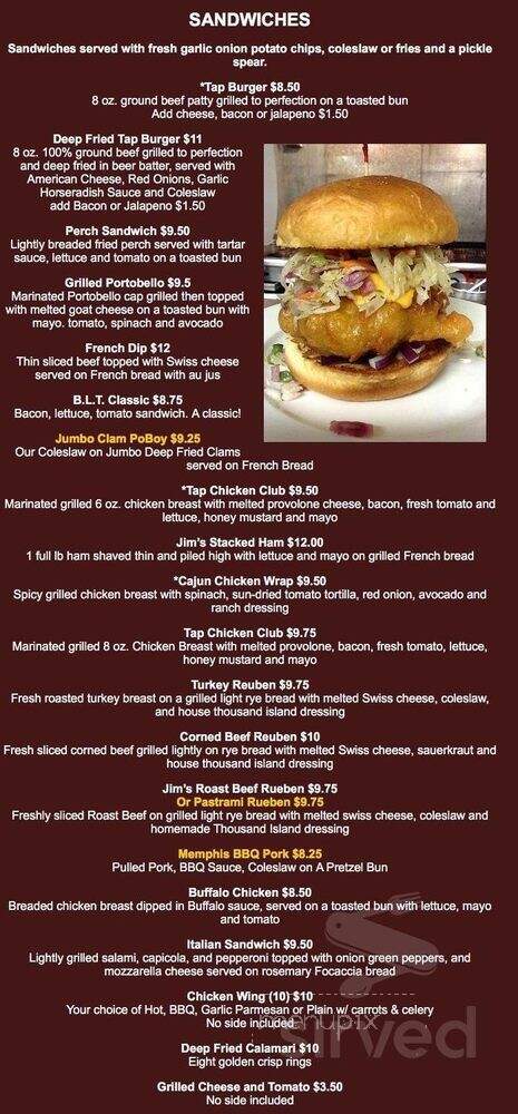 Bill's Tap & Restaurant - Baroda, MI menu_pic