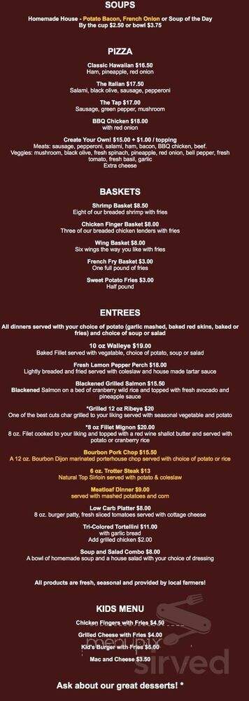 Bill's Tap & Restaurant - Baroda, MI menu_pic