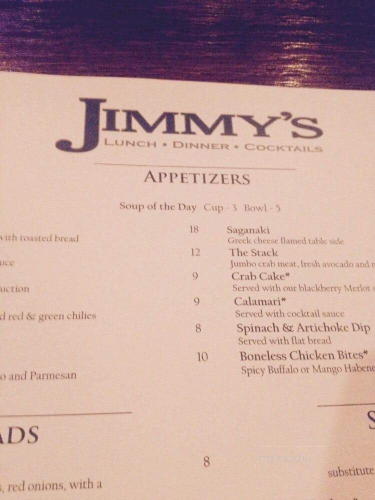 Jimmy's Bar & Grill - New Buffalo, MI menu_pic