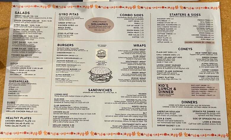 Alpha Koney Island - Jackson, MI menu_pic