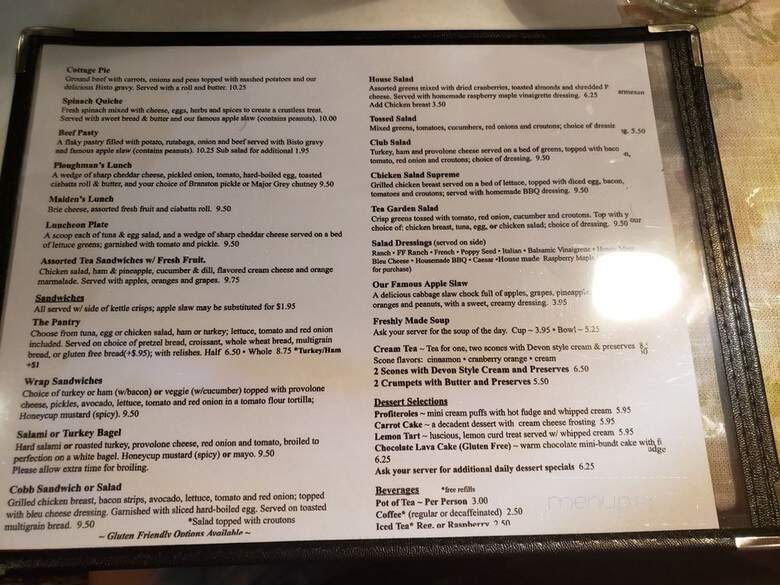 Tea Garden Cafe - Tecumseh, MI menu_pic