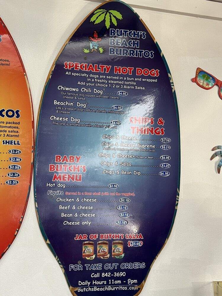 Butch's Beach Burritos - Grand Haven, MI menu_pic
