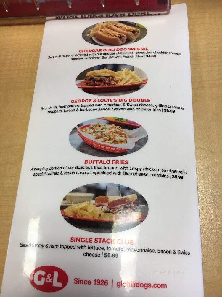 G & L Chili Dogs - Muskegon, MI menu_pic