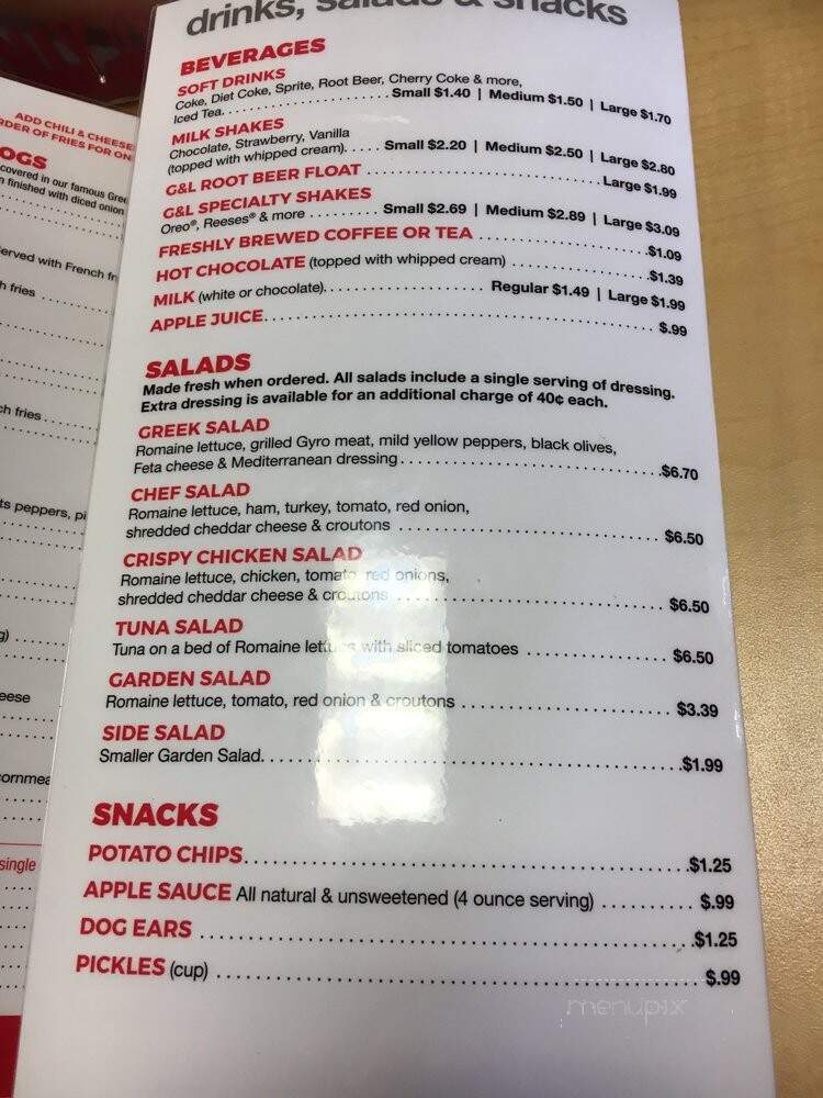 G & L Chili Dogs - Muskegon, MI menu_pic