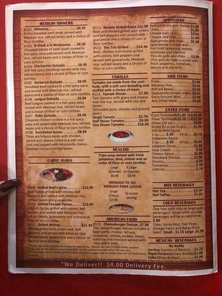 Rositas Tacos - Muskegon, MI menu_pic