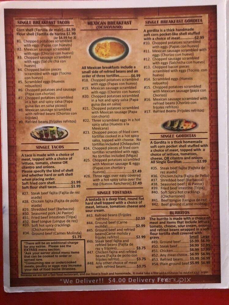 Rositas Tacos - Muskegon, MI menu_pic