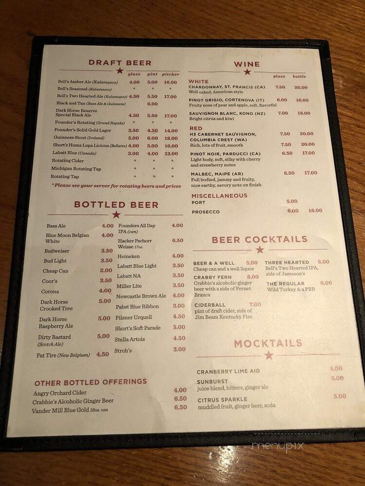 Old Town - Ann Arbor, MI menu_pic
