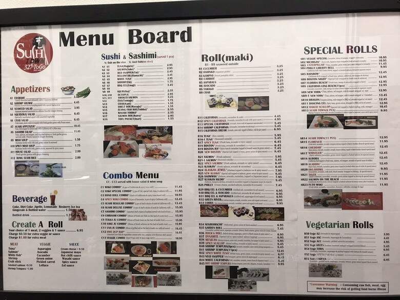 Sushi Town - Ann Arbor, MI menu_pic