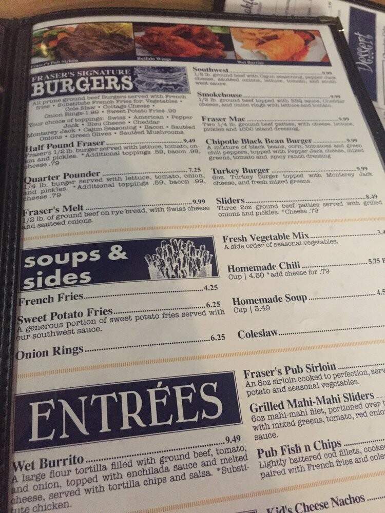 Fraser's Pub - Ann Arbor, MI menu_pic