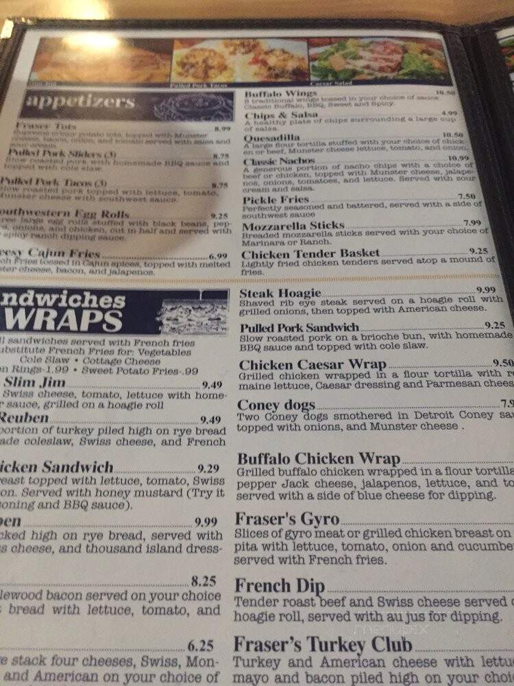 Fraser's Pub - Ann Arbor, MI menu_pic