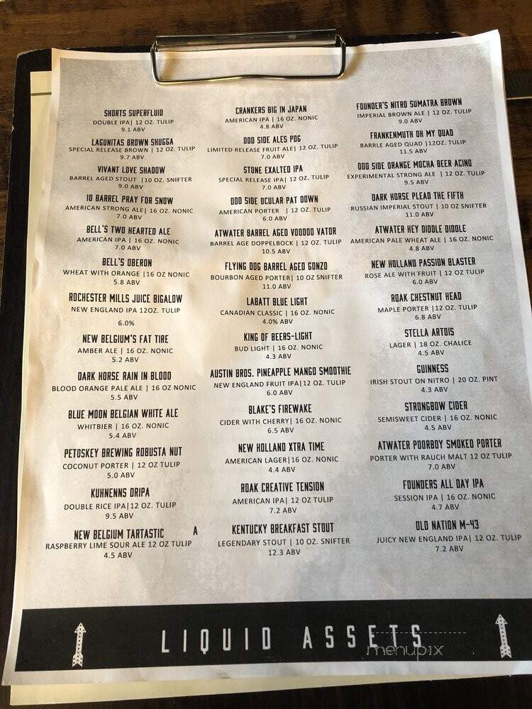 Dick O'Dow's - Birmingham, MI menu_pic