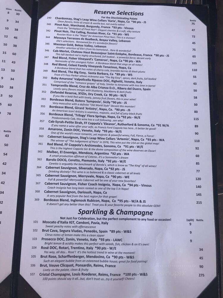 Elie's - Birmingham, MI menu_pic