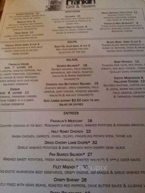 Franklin Grill - Franklin, MI menu_pic