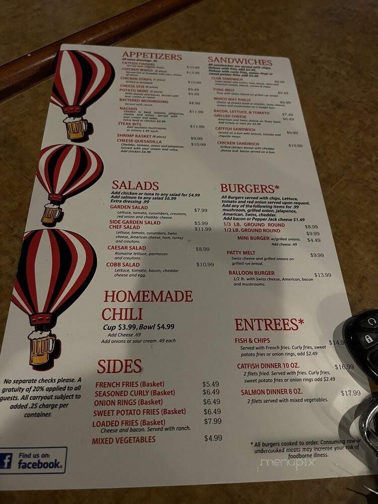 Red Balloon Saloon - Southfield, MI menu_pic