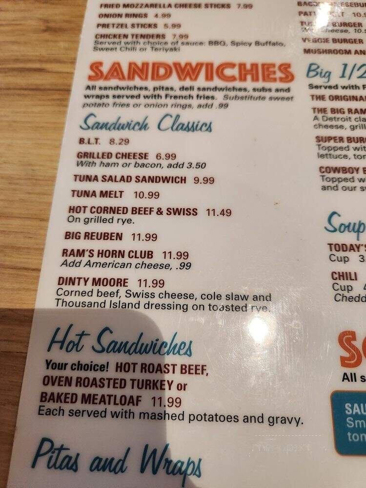 Ram's Horn Restaurant - Southfield, MI menu_pic