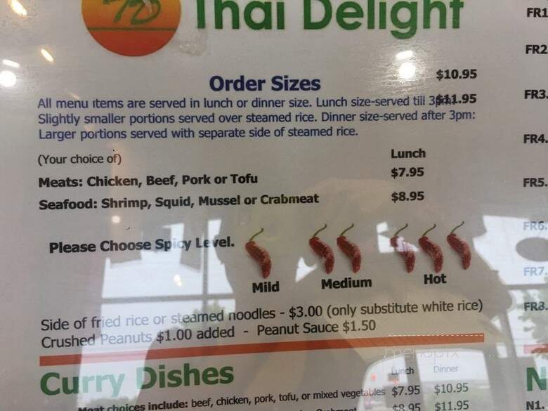Thai Delights - Clinton Township, MI menu_pic