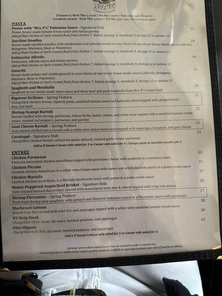 D'Amato's Neighborhood Restaurant - Royal Oak, MI menu_pic