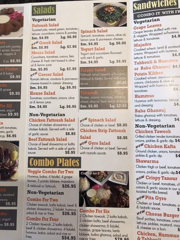 Falaffel King - Royal Oak, MI menu_pic