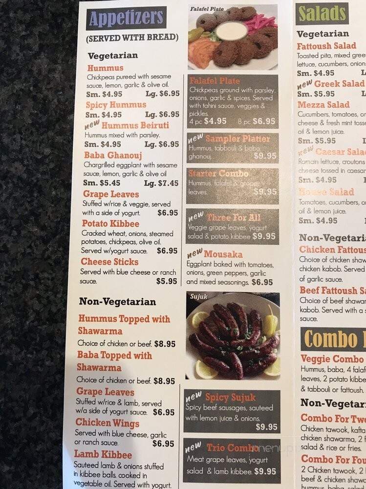 Falaffel King - Royal Oak, MI menu_pic
