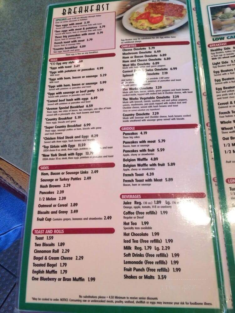 Avenue - Royal Oak, MI menu_pic
