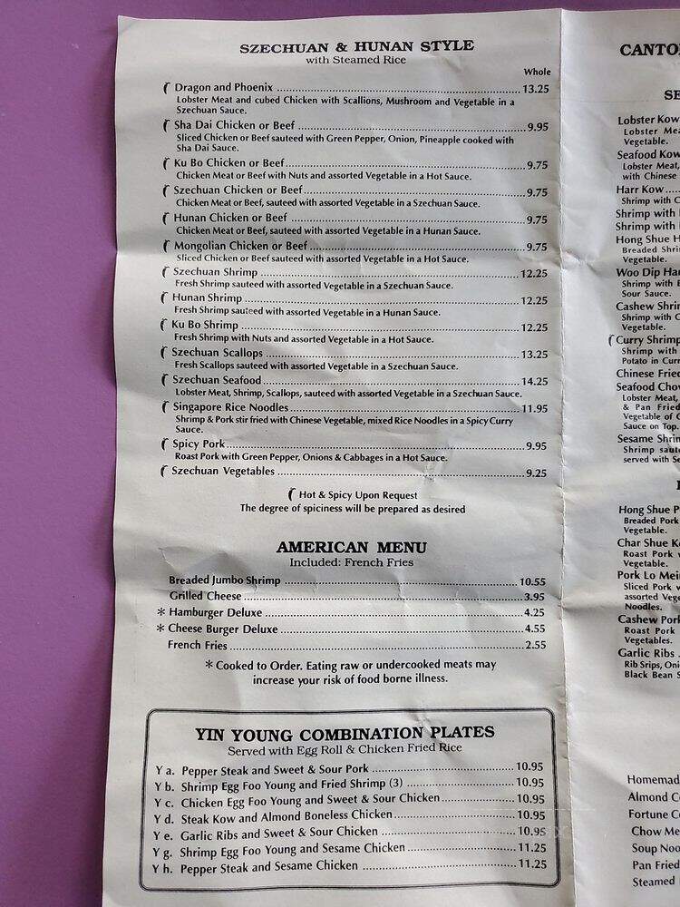 Wing Hing - Warren, MI menu_pic