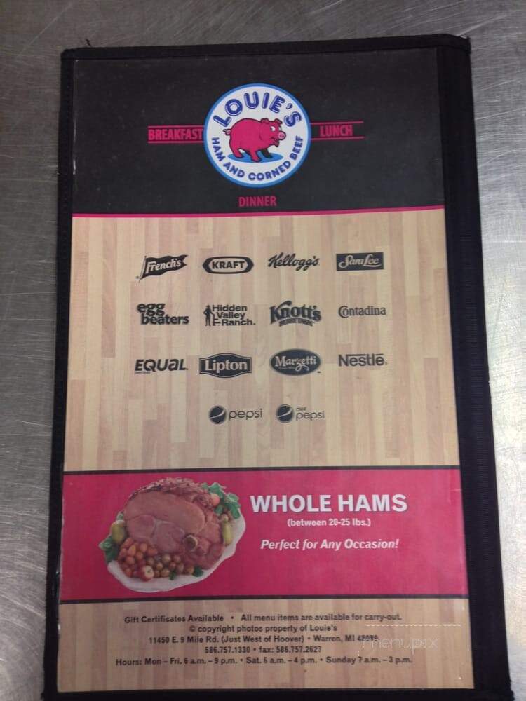 Louie's Ham & Corn Beef Shop - Warren, MI menu_pic