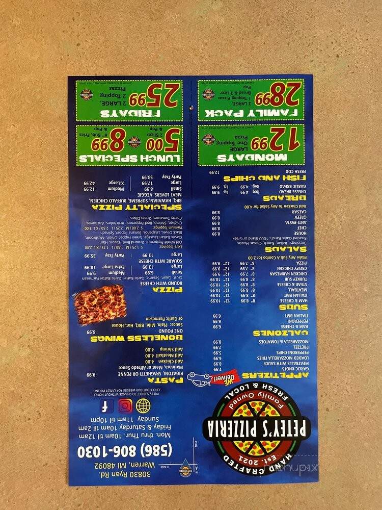 Salvatore's Pizzeria - Warren, MI menu_pic