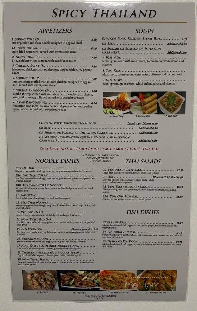 Spicy Thailand - Warren, MI menu_pic