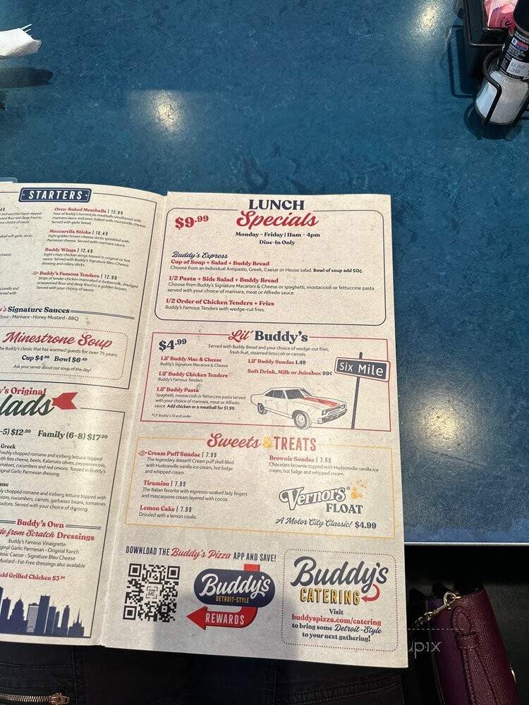 Buddy's Rendezvous Pizzeria - Dearborn, MI menu_pic