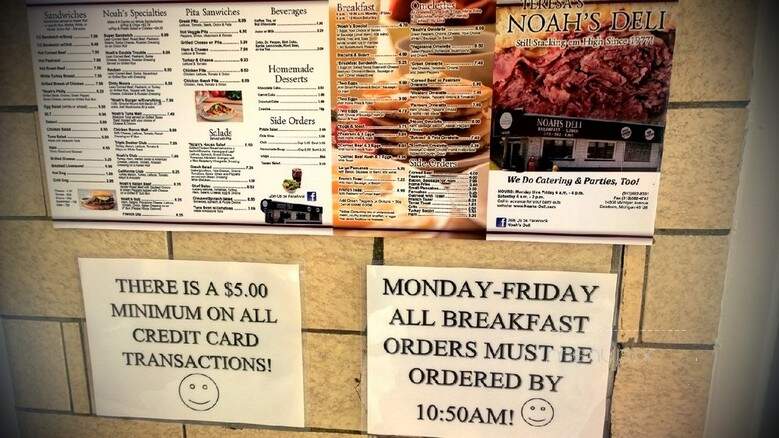 Noah's Deli - Dearborn, MI menu_pic