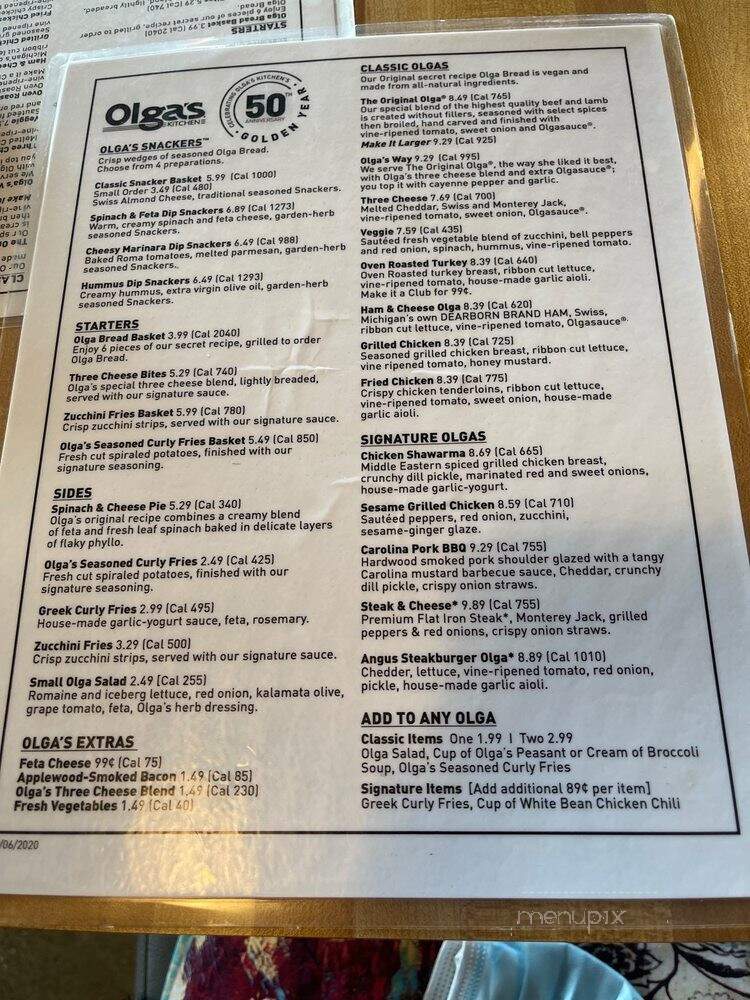 Olga's Kitchen - Dearborn Heights, MI menu_pic