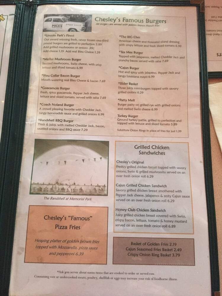 Chesley's - Lincoln Park, MI menu_pic