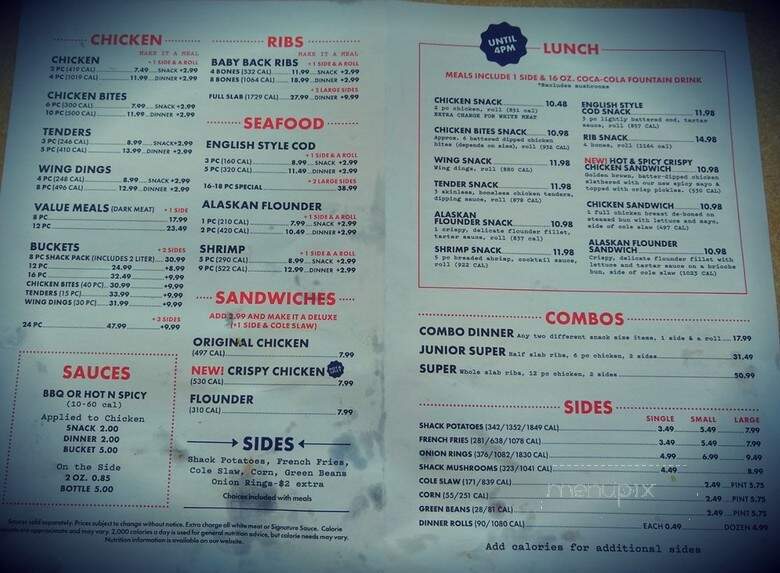 Chicken Shack Restaurant - Lincoln Park, MI menu_pic