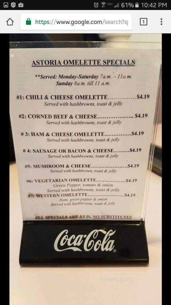Astoria Restaurant - Livonia, MI menu_pic