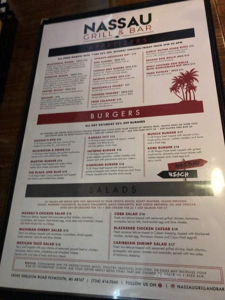 Nassau Grill & Bar - Plymouth, MI menu_pic