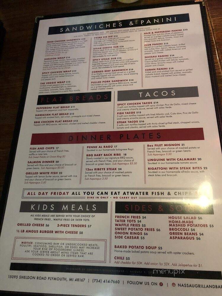 Nassau Grill & Bar - Plymouth, MI menu_pic