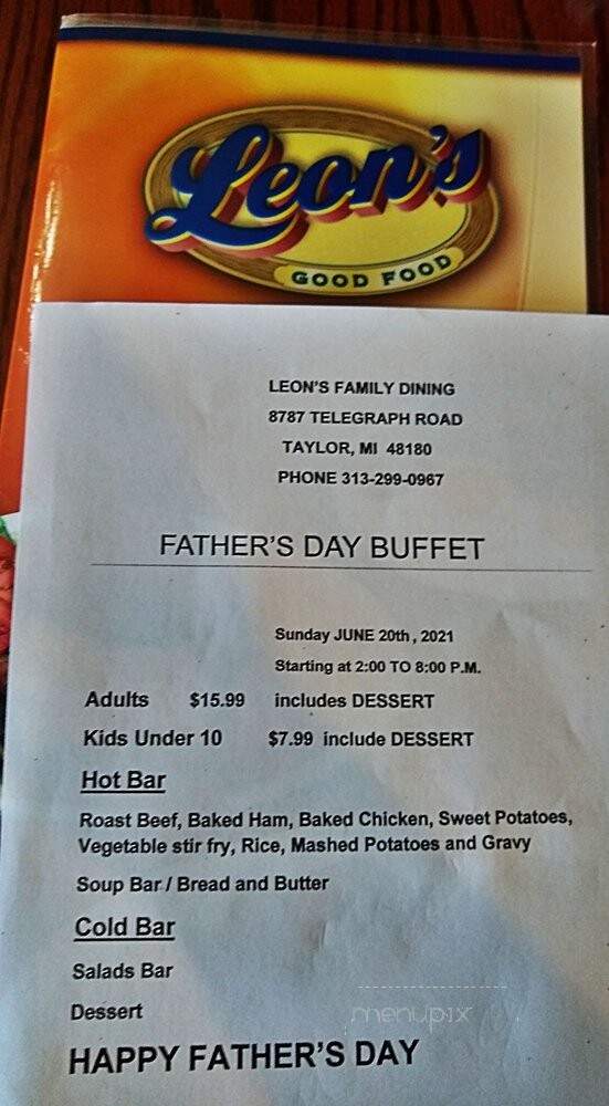 Leon's Family Dining - Taylor, MI menu_pic