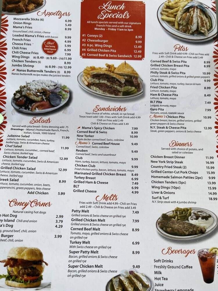 Mamas Restaurant - Detroit, MI menu_pic