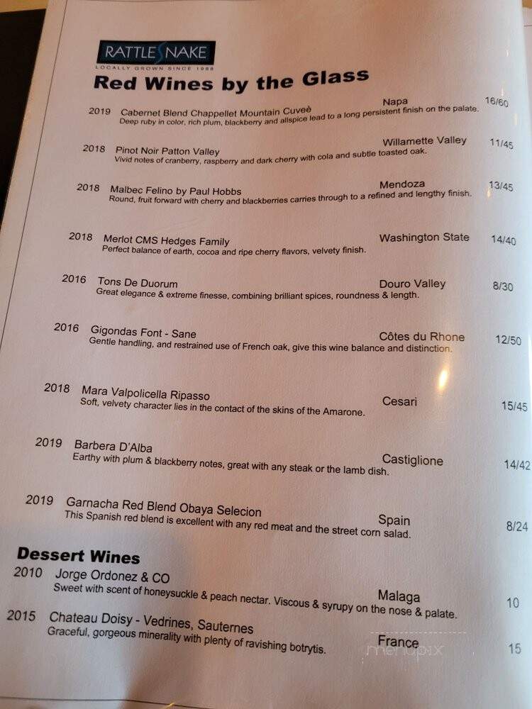 Rattlesnake Club - Detroit, MI menu_pic