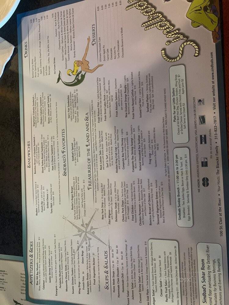 Sindbad's At-The-River - Detroit, MI menu_pic