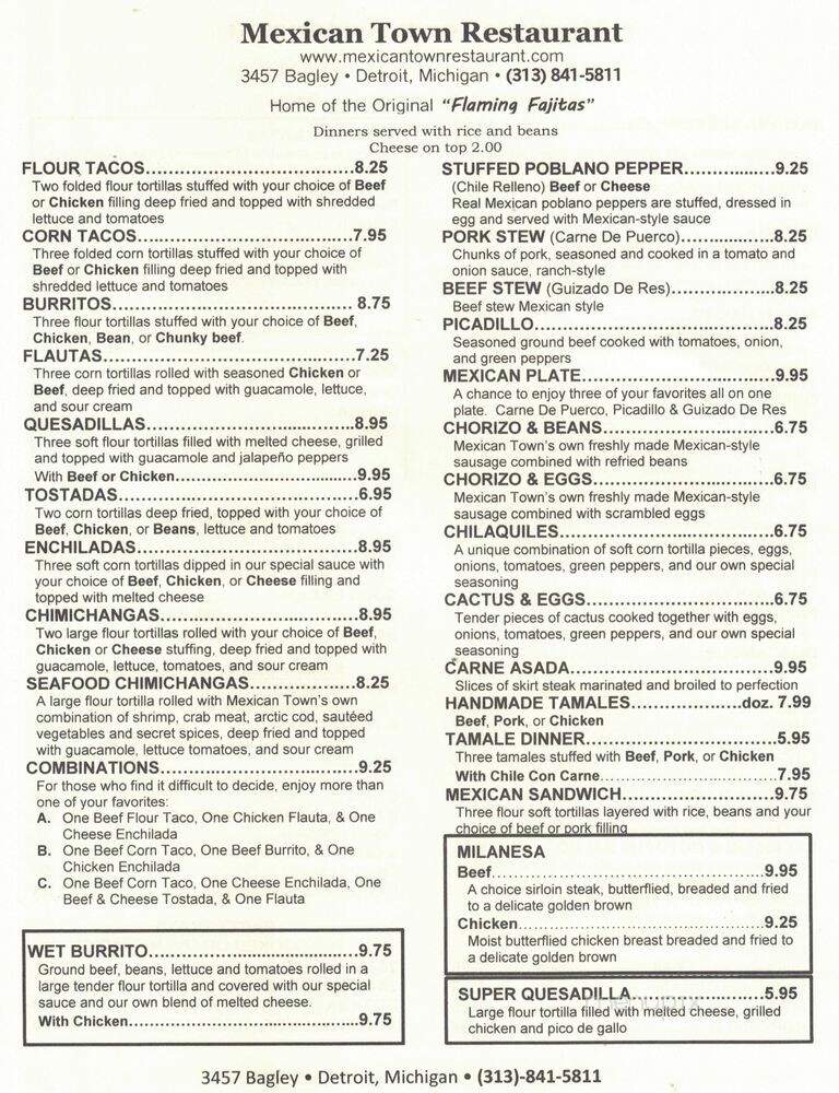 Mexican Town - Detroit, MI menu_pic