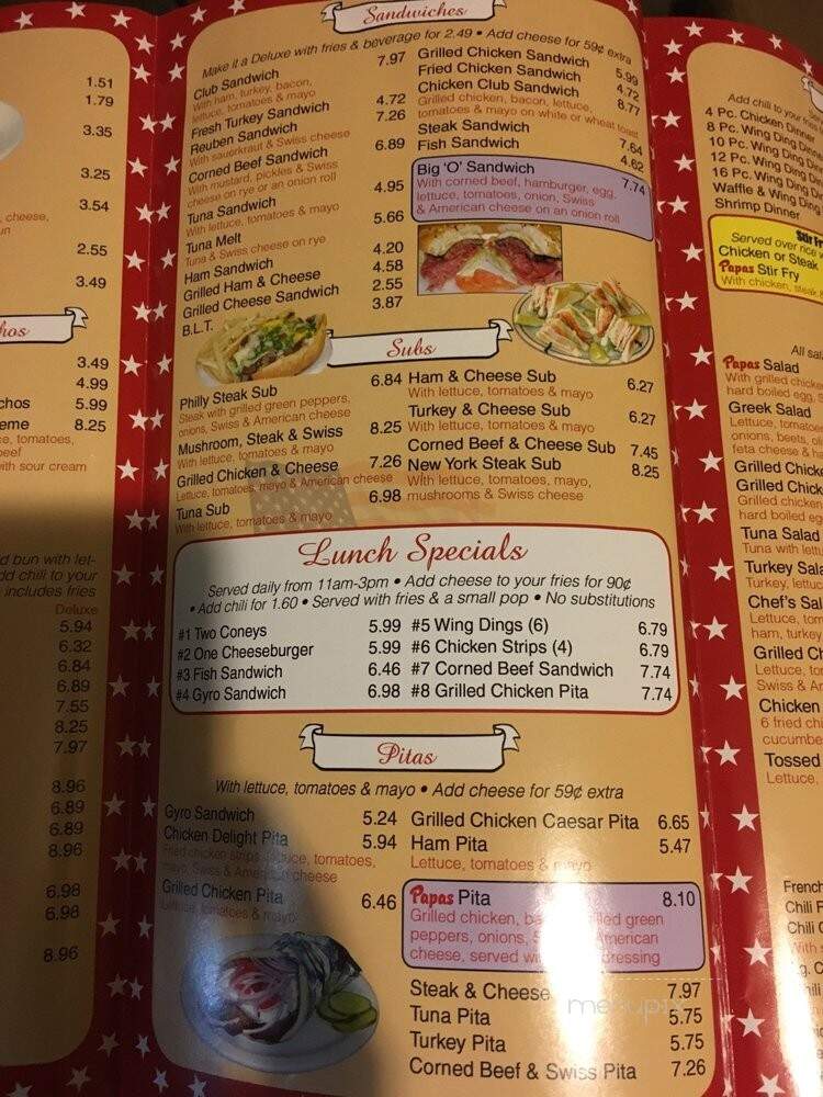 Papa's Restaurant - Detroit, MI menu_pic
