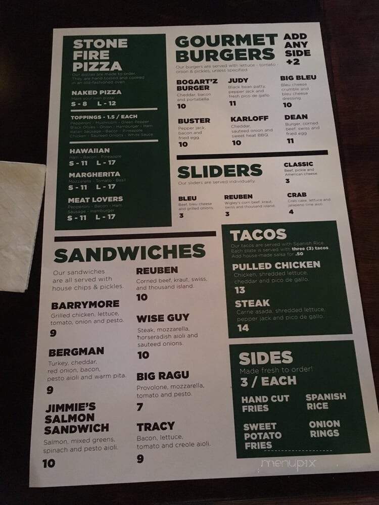 Bogartz Sports & Music Cafe - Detroit, MI menu_pic