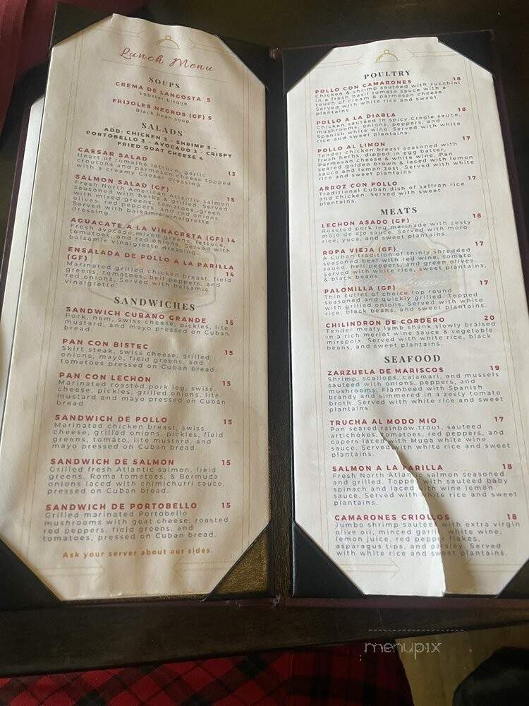 Vicente Cuban Cuisine - Detroit, MI menu_pic